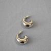 Pendientes de plata 925 con forma de gota de agua gruesa, chapados en oro y con brillo hueco, de estilo europeo y americano.
