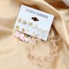 B579 brincos novos transfronteiriços terno moda simples retrô borboleta cristal transparente brincos conjunto de 6 peças brincos