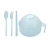 Tigela para Macarrão Instantâneo de Palha de Trigo com Tampa, Tigela de Almoço com Tampa para Estudante de Dormitório e Trabalhador de Escritório, Conjunto de Tigela e Hashis, Tigela para Refeição de Macarrão Instantâneo