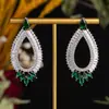 Brincos de Zircônia Vazados em Forma de Gota d'Água, Venda Quente Transfronteiriça, Modernos, Simples, Elegantes, Versáteis, Brincos de Zircônia Redondos Vazados em Forma de Gota d'Água