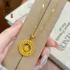 Tienda de Oro Mismo Estilo Collar de Corazón Picado Chapado en Oro Alta Retención de Color Floral Mariposa Moneda de los Cinco Emperadores Collar Venta al por Mayor