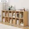 Estantería de Madera Maciza Estante de Almacenamiento de Pie Estantería Escolar Gabinete de Rejilla para Estudiantes Integrado Montado en Pared Gabinete de Almacenamiento y Exhibición