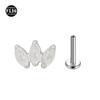 Varilla de titanio F136 de 3 ojos de caballo, 1.0/1.2, piedra natural cruda, ágata, para perforar, joyería, clavo para labio y oreja, venta directa de fábrica