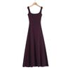 Nuevo vestido de verano Yujie Wear de color liso con tirantes para mujer, vestido elegante de cintura ajustada y adelgazante para cadera.