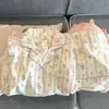 Pijamas de manga larga de primavera y otoño para mujer, de algodón con nubes y tela arrugada, estilo princesa dulce, estilo japonés, ropa fresca para el hogar.