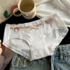 Ropa interior de algodón puro estilo francés para chica de té blanco, bragas de algodón con cintura baja y lazo para mujer.