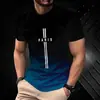 2025 Nueva Camiseta Casual Versátil de Manga Corta para Hombre con Estampado, Moda Europea y Americana, Versátil, de Alta Calidad