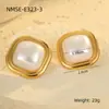 Nuevos Pendientes Transfronterizos Europeos y Americanos Pendientes de Perla Franceses Elegantes de Alta Calidad Acero Inoxidable de Lujo Ligero Flor Amor Pendiente