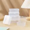 Caja de almacenamiento pequeña caja de plástico transparente caja clasificadora de tarjetas caja de embalaje de muestras caja rectangular abatible para pulgar
