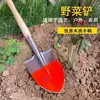 Pala pequeña de acero al manganeso con mango corto para jardinería, plantación de verduras y cavar tierra; Pala de Acero Agrícola Portátil para Exteriores con Cabeza Redonda y Diseño Extra Grueso