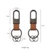 Llavero de Cuero Simple Personalizado Moda para Hombre Colgante de Cintura Llavero de Coche Almacenamiento en Casa Anti-pérdida Colgante con Hebilla en U