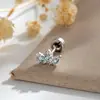 Brinco de Titânio com Coroa de Menina, Luxo de Nicho, Micro-Incrustado com Zircônia Colorida, Joia para Piercing