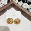 Pendientes Redondos de Ojo de Tigre Retro de Lujo Ligero para Mujer, Pendientes Maillard de Gama Alta para Otoño e Invierno
