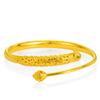 Pulsera Abierta de Pavo Real en Relieve, Pulsera de Oro Arena, Elegante Retro, Pulsera Abierta de Pantalla de Animal Pavo Real de 24K