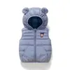 Colete com Capuz de Orelhas de Urso Novo Outono e Inverno para Meninos e Meninas Colete Quente Colete Jaqueta Fofa de Desenho