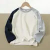 Camisetas Interiores de Algodón Puro para Niños, Camisetas de Manga Larga Bloque de Color para Niños y Niñas, Tops de Cuello Redondo para Niños de Edad Media, Ropa para Niños de Primavera y Otoño