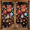 Pegatinas navideñas con efecto brillante, pegatinas de cristal de muñeco de nieve, para decorar escaparates de centros comerciales, pegatinas electrostáticas de Papá Noel
