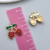 Aleación de Goteo de Aceite Colgante de Fruta Cereza Roja Fresa Manzana Accesorios para Joyería DIY Pulsera Pendientes Llavero Encanto