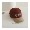 Boné de Baseball de Pelúcia Estilo Coreano para Crianças Outono e Inverno À Prova de Vento Bordado com Letras Espessado Unissex Versátil de Inverno Bico de Pato