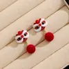 Pendientes de Danza del León para Año Nuevo Adecuados para Invierno, Pendientes Rojos de Otoño e Invierno para Mujer, Accesorios para Orejas Únicos y Elegantes de Gama Alta