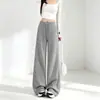 Calça longa reta e fluida 2026 nova cintura alta solta fitness yoga esportiva casual versátil calça pantalona