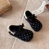 Zapatos de princesa para niña, zapatos para niños pequeños de estilo coreano con suela blanda, zapatos de primavera transpirables para niños pequeños, zapatos de lunares para bebés de un año