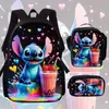 La Mochila Más Vendida de Amazon Stitch Stitch para Estudiantes de Primaria y Secundaria Bolso de Hombro Estuche Tres Piezas Anime Dibujos Animados
