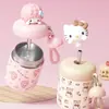 Caneca Térmica Sanrio I Meng Meninas Fofa Escritório Copo de Água com Canudo Casal Viagem Portátil Copo de Café