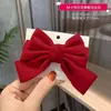 Pasador de Pelo con Lazo Rojo Adorno para el Cabello de Niñas Accesorios para el Cabello de Otoño e Invierno Pasador Festivo del Día Nacional Elegante Dulce Elegante Pinza Superior
