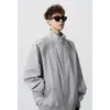 Moda masculina otoño e invierno chaqueta de vuelo retro de cuello alto holgada, chaqueta de béisbol corta de hombro estilosa y sofisticada