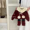Conjunto de Roupa Estilo Outono e Inverno para Meninas 2025 Novo Suéter de Tricô Leggings Aconchegantes de Pelúcia para Crianças Conjunto de Duas Peças