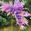 Nova Decoração de Casamento Flores de Chão Arranjo Floral para Cerimônia de Casamento Palco T Flores de Seda Recepção de Hotel Decoração com Flores Artificiais