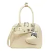 Bolsa Transversal Nova Deste Ano Estilo Coreano Fashionável Padrão Trançado Bolsa Concha para Mulheres, Alta Qualidade Estilo Sexy Cor Pura Bolsa Transversal de PU