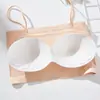 Ropa Interior Seamless de Seda Helada Transpirable para Mujer, Top de Tubo, Banda de Una Sola Línea, Camisola Antideslizante para Estudiantes, Espalda Hermosa para Mujer
