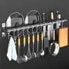 Gancho de Cozinha Deluxe Sem Furos Multifuncional Porta-Faca Prateleira de Armazenamento de Parede Nova para Tampa de Panela Doméstica TYmy