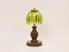 Luminária de mesa de vidro cor de nogueira vintage para drop-shipping, luminária de cabeceira retro americana para quarto, luz decorativa de ambiente para hall de entrada