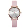 SHENGKE SHENGKE K8008 Moda Simple Correa de Fibra Agua Casual Oro Rosa Reloj de Cuarzo para Mujer