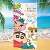 Toalha de banho de secagem rápida infantil de grandes dimensões Giz de cera Pequena nova toalha de praia Microfibra Velo de dupla face Toalha de praia com impressão digital