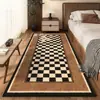 Tapete de Cabeceira para Quarto Estilo Retrô, Tapete para Sala de Estar Sofá Mesa de Centro, Capacho Antiderrapante Resistente a Manchas, Tapete de Imitação de Caxemira