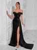 Amazon Europeu e Americano Comércio Exterior Explosões Vestido Tomara que Caia Cor Sólida Tomara que Caia Sexy Fenda Slim Vestido de Noite