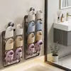 Estante para pantuflas de baño con ventosa, colgador de almacenamiento de pantuflas detrás de la puerta, herramienta mágica para ahorrar espacio para personas perezosas, montado en la pared para baño/inodoro