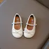 Zapatos de piel tipo Mary Jane para niña, estilo coreano, sin cordones, 2026 primavera y otoño, nuevos, suela suave, con lazo, zapatos de ballet tipo princesa