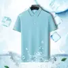 Camiseta de manga corta Polo para hombre Verano 2023 Nuevo Cuello Solapa Delgado Top de Algodón Mercerizado para Hombre Ropa Casual