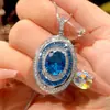 Nuevo Set de Joyería Huabi 2025 Spinela Azul Simulada Textura de Huevo Joyería Piedra Principal 10-12