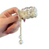 Orquídea lírio rabo de cavalo alto clipe artefato fixo grampo de cabelo feminino parte de trás da cabeça rosa franja bola cabeça grampo de cabelo