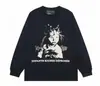 Nova Camiseta de Base Melancólica Rica de Segunda Geração Erd Sketch Graffiti Solta Casual de Manga Longa Marca Tendência Masculina e Feminina Camiseta de Manga Longa