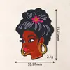 Patches Bordados de Menina Fofa, Patches Adesivos de Personagem Africano de Desenho Animado Quentes de Venda Transfronteiriça, Patches para Decoração de Roupas