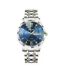 Reloj para Hombre Calendario Doble Negocios Simple Aleación Gama Alta Oro Acero Diamante Incrustado Venta Caliente Reloj de Cuarzo Correa de Acero Reloj de Pulsera Venta al por Mayor