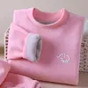 Roupa Íntima Feminina Estudante com Base de Veludo Au Fleece Outono Inverno Roupa Íntima Masculina Gola Meia Alta Inverno Espessada Top Roupa Infantil