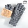 Luvas de Tricô para Outono e Inverno, Camada Dupla para Aquecimento, Proteção contra Frio ao Ar Livre, Versáteis, Forradas com Lã, Espessadas, Compatíveis com Tela de Toque, Proteção contra Frio para Adultos